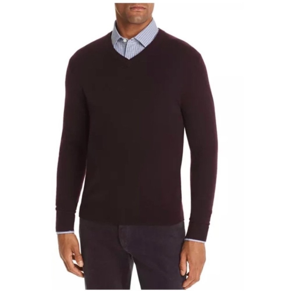 Bloomingdales Sweater Wool V Neck Mens Size L